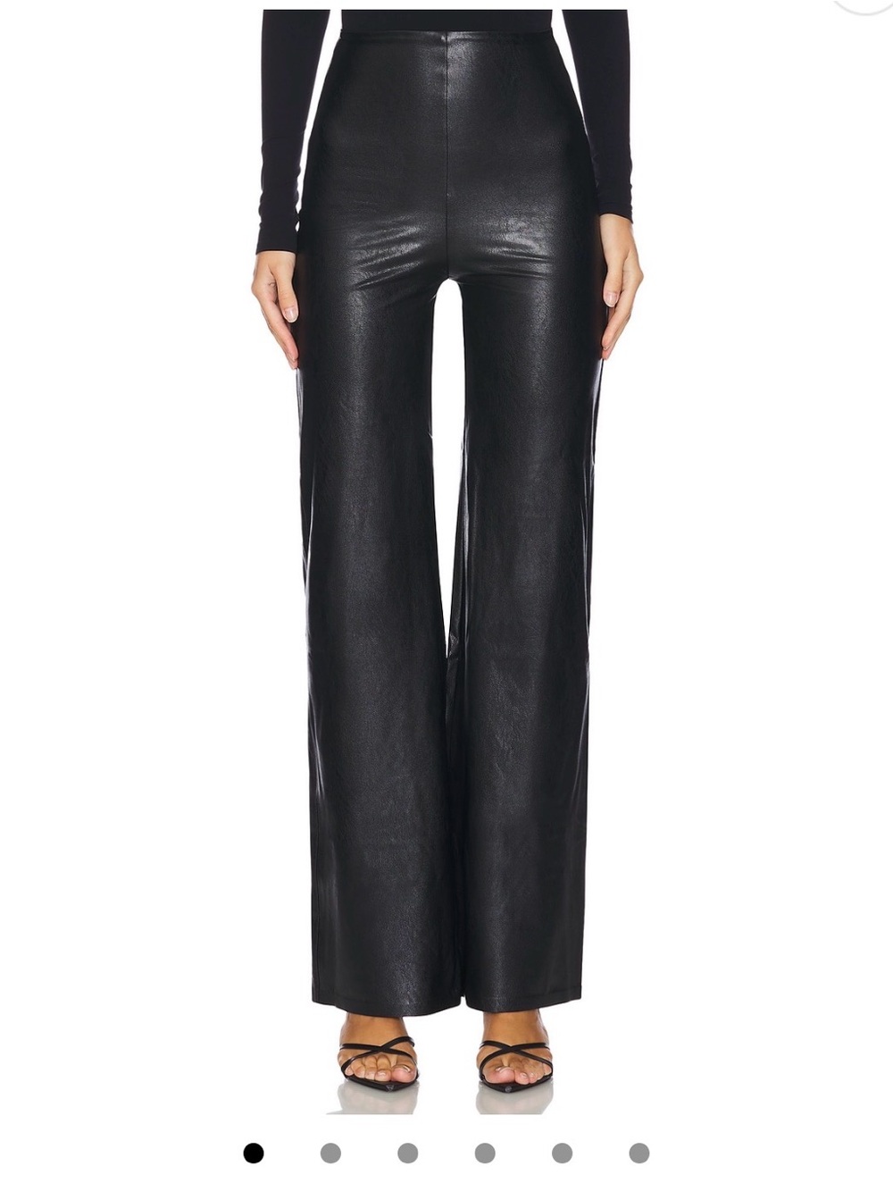 Commando High-Rise Wide-Leg Faux Leather Pants - Black